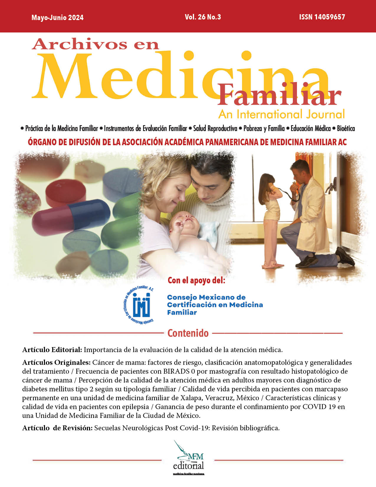 					View Vol. 26 No. 3 (2024): Archivos en Medicina Familiar
				